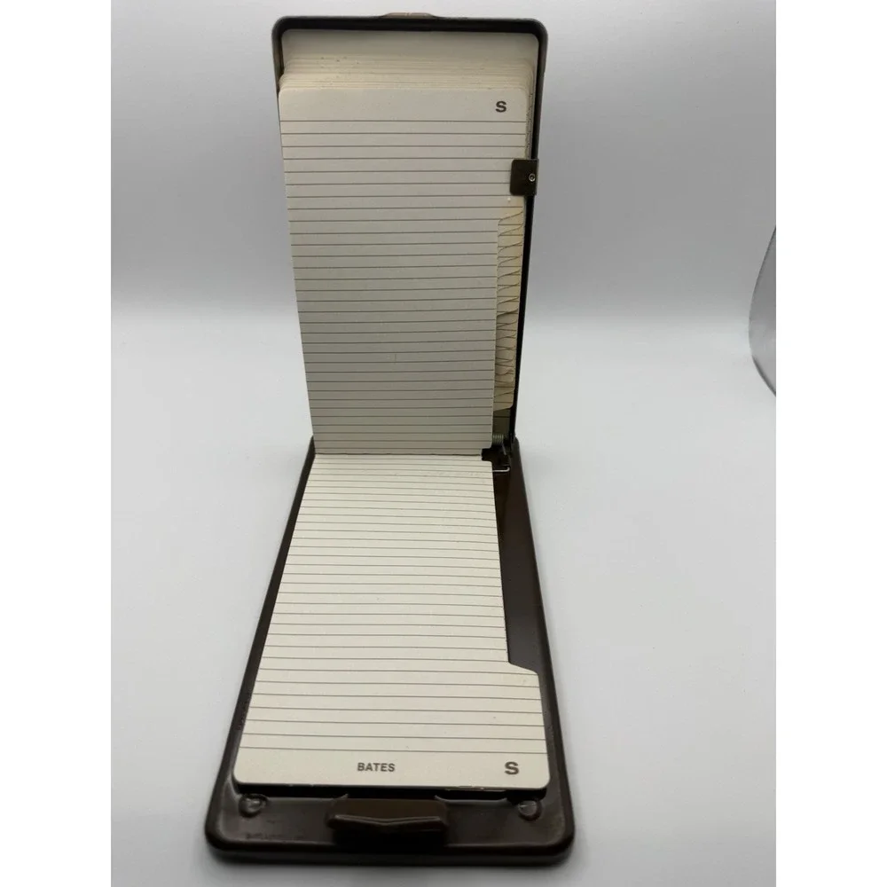 Vtg Bates List Finder Secretary Model G Metal Address Book 1960's. Sheets unused
